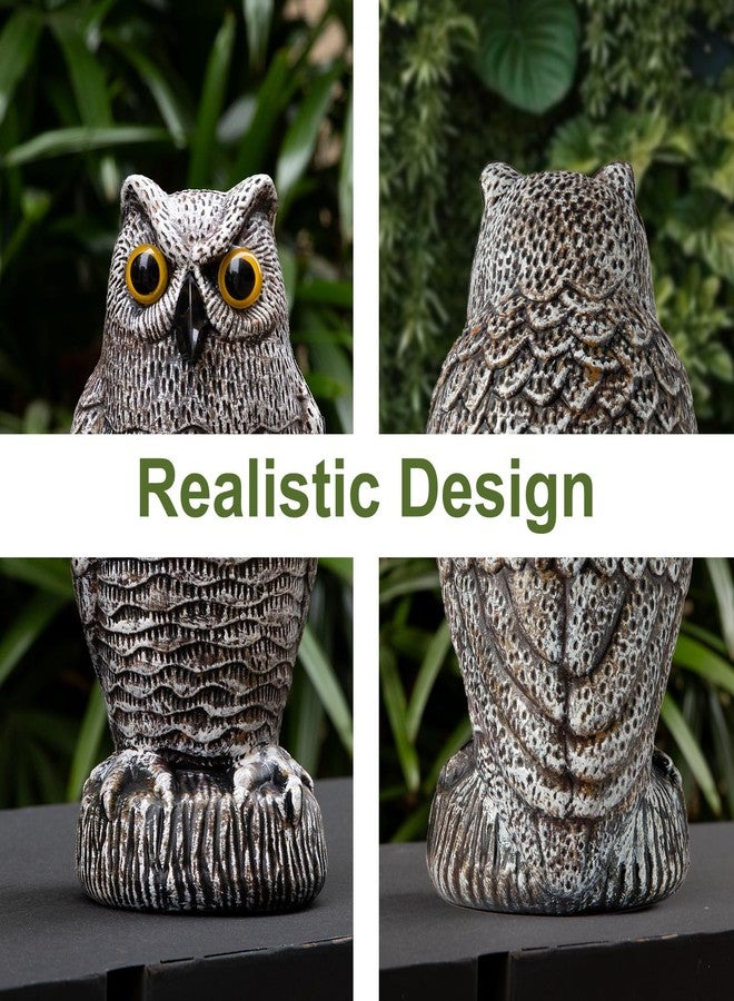 OFFO Natural Bird Scare Devices Plastic Owl Scarecrow for Outdoor Garden, Yard, Pool Decoration, Brown - Image 2