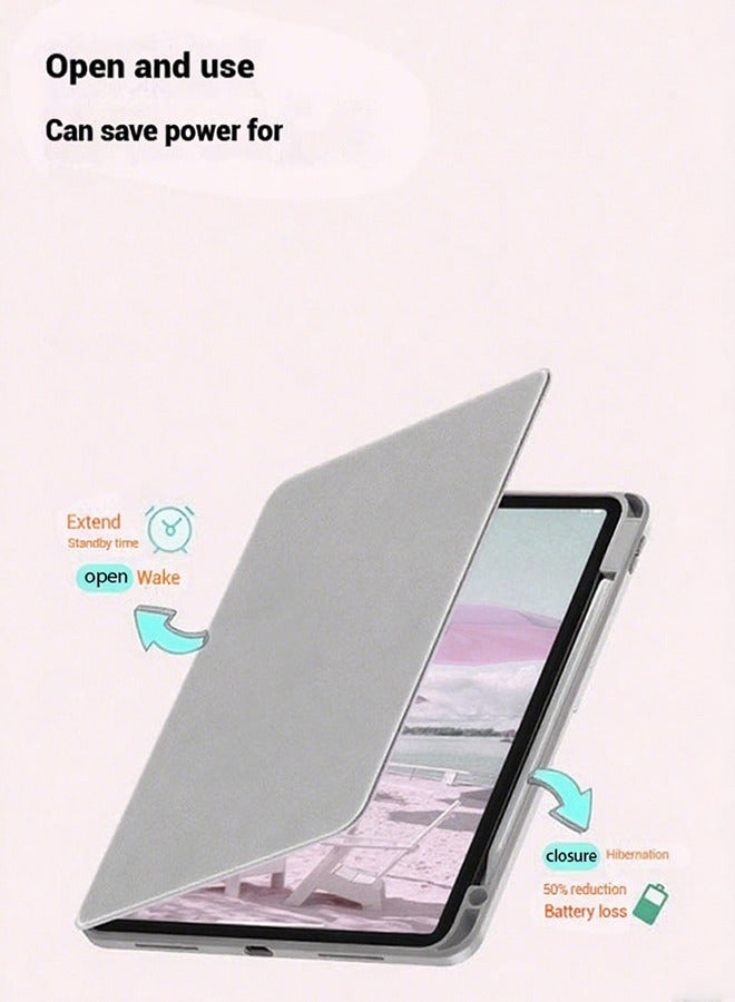 Case for HWAWEI Matepad Se 11-Inch With Pen Slot/Tablet 360° Rotating Protective Case/Auto Sleep/Wake Slim Stand/Transparent Tpu Protective Case/Free AED29 Anti-Glare Protective Film/Felt Tablet Pouch- Grey - Image 2