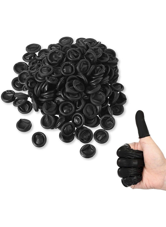 Generic 400Pcs Disposable Latex Finger Cots, Protective Fingertips Gloves, Black Finger Sleeves, Finger Protectors, Fingertip Bandages for Industrial, Beauty and More, 2.4 x 0.8 Inch  - Image 1