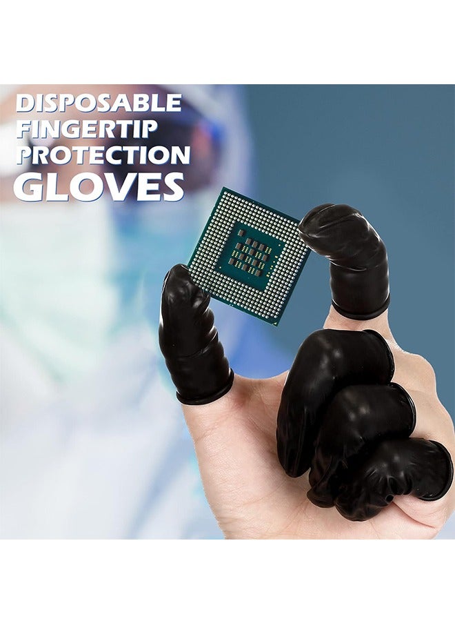 Generic 400Pcs Disposable Latex Finger Cots, Protective Fingertips Gloves, Black Finger Sleeves, Finger Protectors, Fingertip Bandages for Industrial, Beauty and More, 2.4 x 0.8 Inch  - Image 3