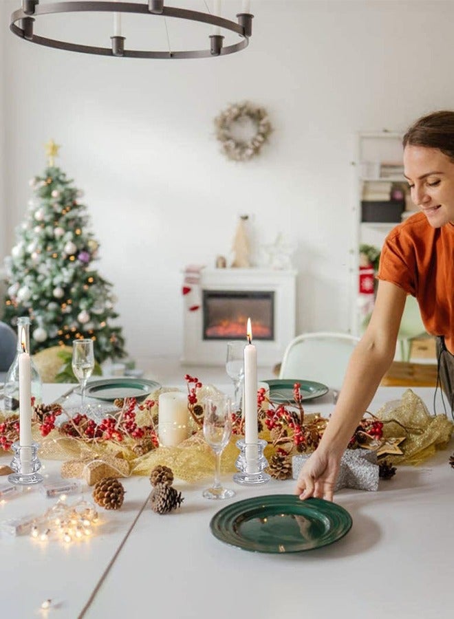 AL RAID Candlestick Holders Bulk - 4PCS Taper Candle Holders for Table Centerpiece - Thick Glass Candle Holders for Wedding, Party and Festival Decoration - Image 3