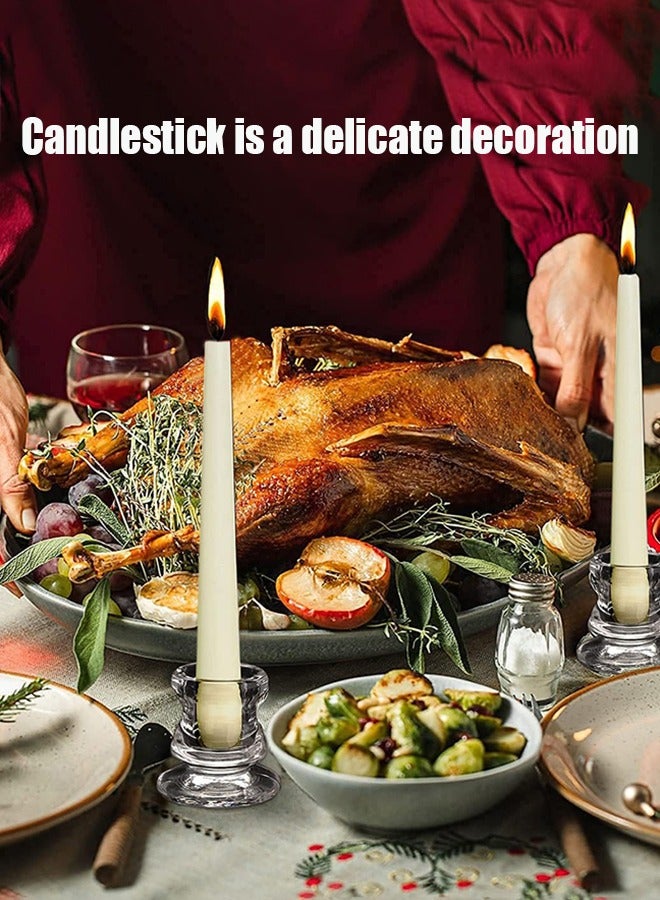 AL RAID Candlestick Holders Bulk - 4PCS Taper Candle Holders for Table Centerpiece - Thick Glass Candle Holders for Wedding, Party and Festival Decoration - Image 4