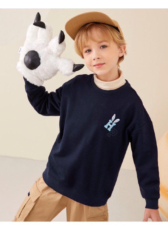 Hush Puppies Neutral Style Sports Sweatshirt, Spring And Autumn Clothing, Boys' And Girls' Pullover Sweatshirt, Children's Sweatshirt, Chinese New Year Clothing, Children's New Year Visiting Outfit - Image 1