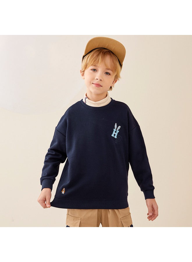 Hush Puppies Neutral Style Sports Sweatshirt, Spring And Autumn Clothing, Boys' And Girls' Pullover Sweatshirt, Children's Sweatshirt, Chinese New Year Clothing, Children's New Year Visiting Outfit - Image 2