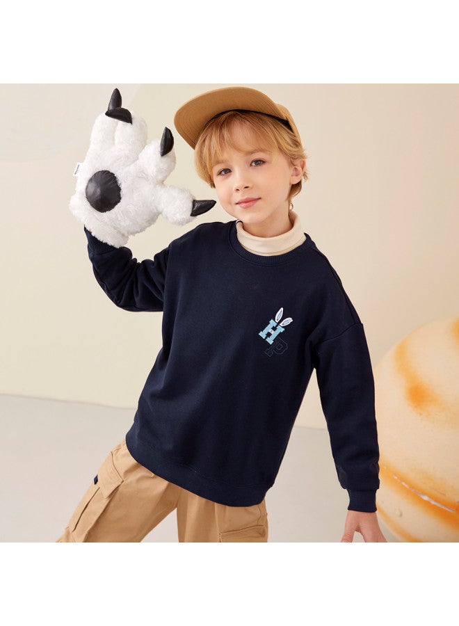 Hush Puppies Neutral Style Sports Sweatshirt, Spring And Autumn Clothing, Boys' And Girls' Pullover Sweatshirt, Children's Sweatshirt, Chinese New Year Clothing, Children's New Year Visiting Outfit - Image 3