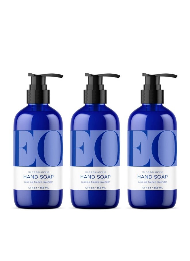 EO EO Liquid Hand Soap, 12 Ounce (Pack of 3), French Lavender, Organic Plant-Based Gentle Cleanser with Pure Essential Oils  - Image 1