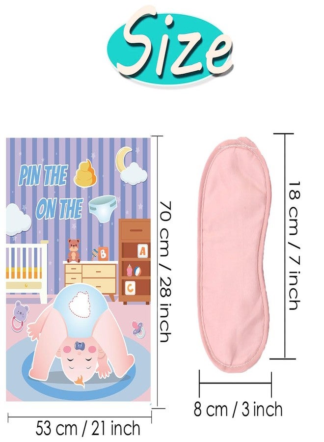 Roscid Pin The Sticker on The Diaper - Baby Shower Game with 24 Stickers & 2 Blindfolds, Hilarious Diaper Party Games for Adults & Kids, Baby Shower Favors, Gender Reveal Classroom Home Activities - Image 2