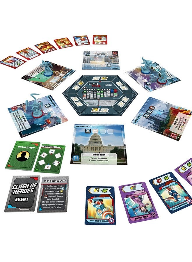 CMON Marvel United: Civil War Expansion - Tabletop Miniatures Strategy Game, Cooperative Superhero Game for Kids & Adults, Ages 14+, 2-6 Players, 45 Min Playtime, Made - Image 2