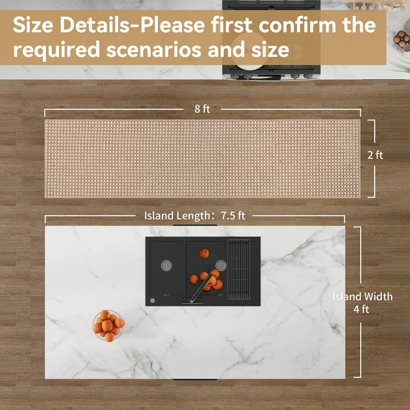 YDKGL Boho 2x8 ft Runners for Hallways Extra Long Woven Washable Kitchen Runner Mat Rugs Non Slip, Soft Entryway Laundry Hall Floor Runner Carpet for Indoor Backdoor Bedroom Hallway Living Room, Brown - Image 3