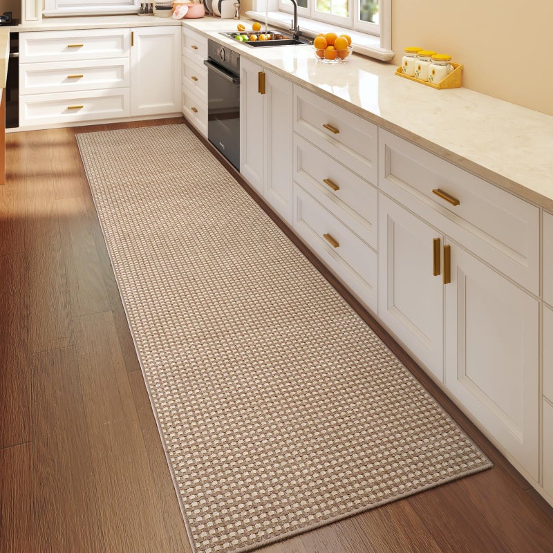 YDKGL Boho 2x8 ft Runners for Hallways Extra Long Woven Washable Kitchen Runner Mat Rugs Non Slip, Soft Entryway Laundry Hall Floor Runner Carpet for Indoor Backdoor Bedroom Hallway Living Room, Brown - Image 2