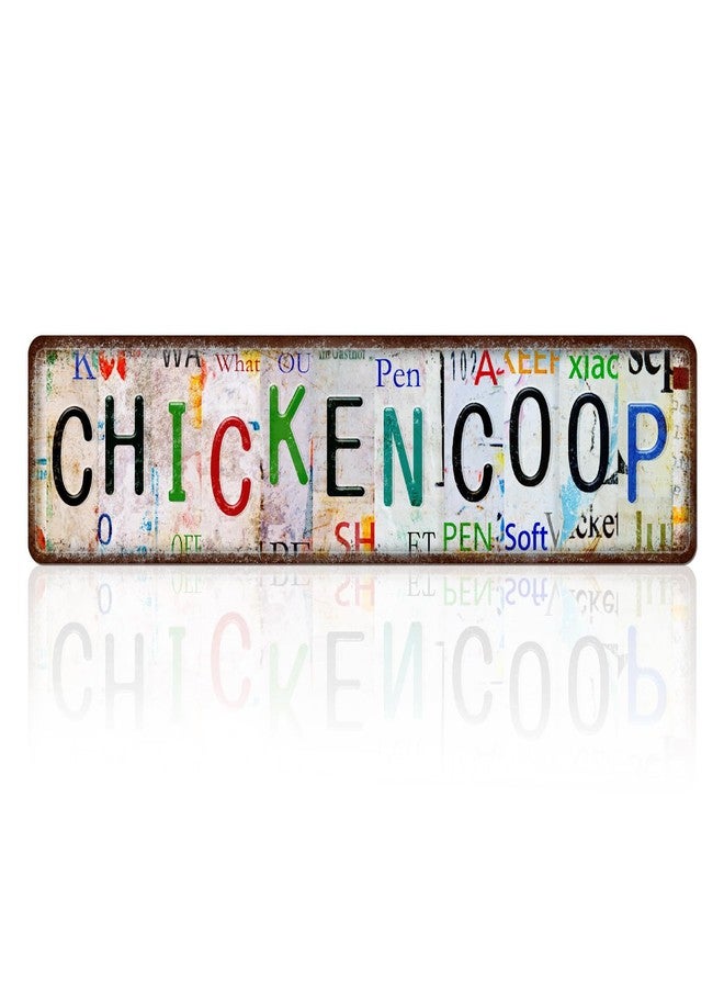 Bnesi Metal Vintage Chicken Coop Tin Decor Chicken Coops Street Signs Home Wall Decor for Living Room Bedroom Indoor Outdoor Chicken Decor for Coop Funny Outdoor (Retro, Medium) - Image 1