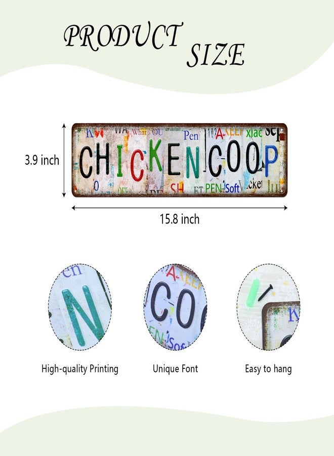 Bnesi Metal Vintage Chicken Coop Tin Decor Chicken Coops Street Signs Home Wall Decor for Living Room Bedroom Indoor Outdoor Chicken Decor for Coop Funny Outdoor (Retro, Medium) - Image 2