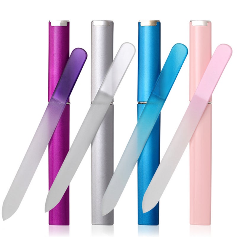 Blue Gradient Glass Nail File - 14cm Gentle Precise Filing with Protective Storage Box for Nail Technicians and DIY Enthusiasts - Image 2