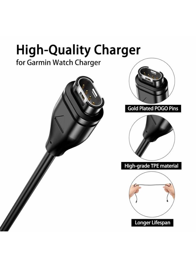 USB-C Charger Cable Right Angle for Garmin Watch [1-Pack 3.3ft], Type C Garmin Charging Cord for Fenix 8 7 7S 7X 6 5,Forerunner 965 955 265 255 165 55,Instinct,Venu 3S 2 SQ,Vivoactive 5 4,Epix,Tactix - Image 1
