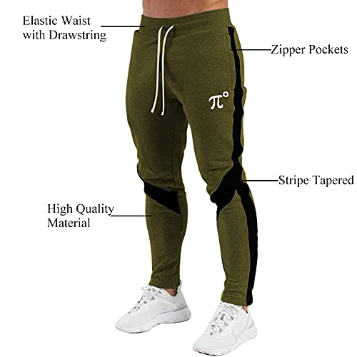 PIDOGYM Men's Track Pants,Slim Fit Athletic Sweatpants Joggers Trousers with Zipper Pockets Army Green - Image 4