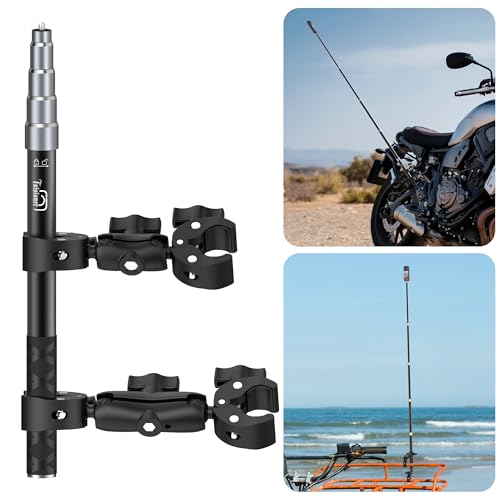 Taisioner Aluminum Alloy Motorcycle Handlebar Mount Double Clamp Locking AntiFall 47 Invisible Selfie Stick for Insta360 X5X4X3X2ONE RSGO 23 Hero 137 DJI Camera - Image 1