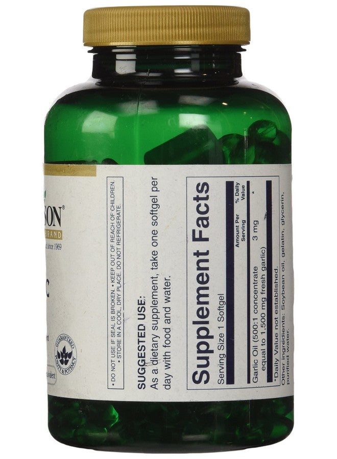 SWANSON Garlic Oil Equivalent To 1500 Milligrams 500 Sgels - Image 3