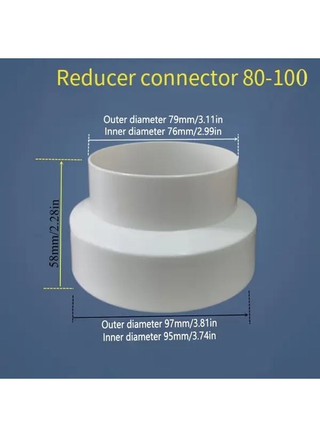 ABS Ventilation Pipe Diameter Adapter 80 100 For Hot And Cold Vents Exhaust Smoke - Image 1