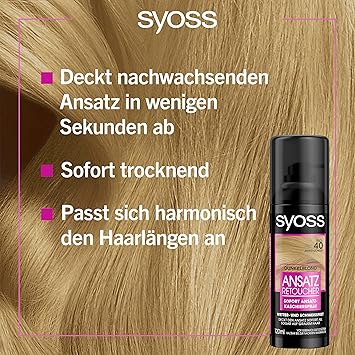 Syoss Rug Retoucher Concealer Spray Dark Blonde Level 1 3 x 120 ml Root Spray Covers Darker and Grey Renewable Roots Root Colour Lasts Until The Next Hair Wash - Image 2