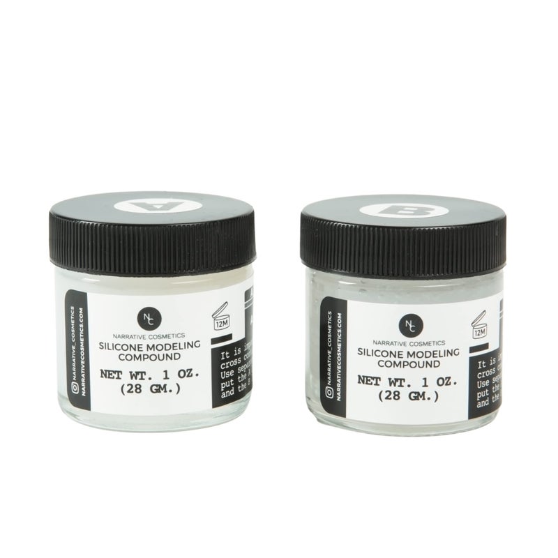 Narrative Cosmetics Silicone Modeling Compound Kit, Professional Stage, Film, and Costume Makeup for Realistic Wounds, Scars, and Prosthetics, Clear - Image 1