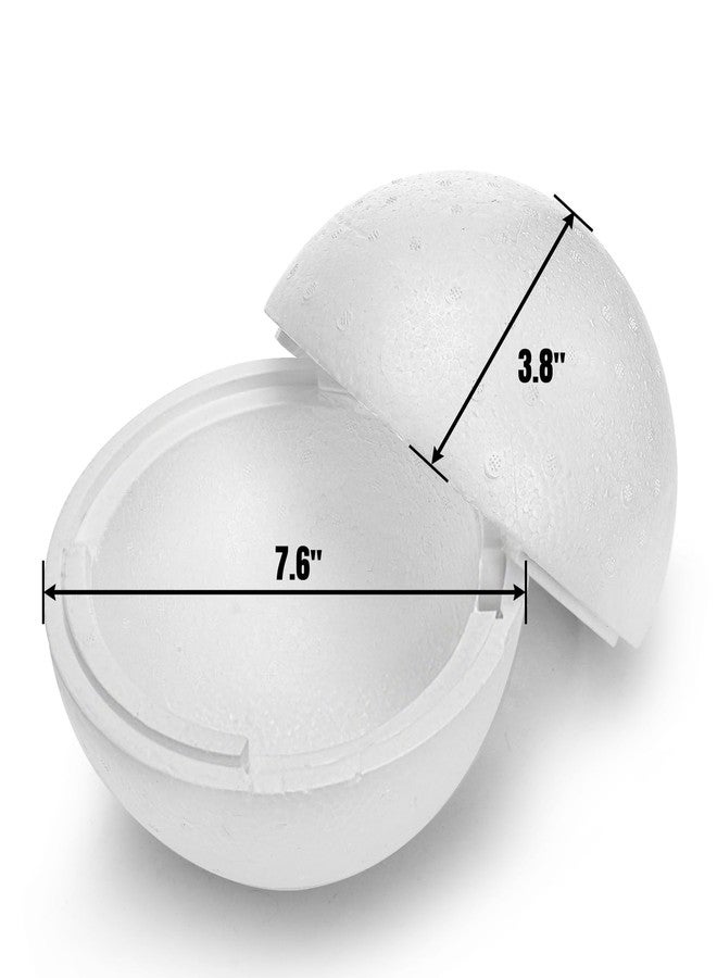 ZOOFOX 4 Pack Styrofoam Half Sphere, Large Hollow Half Ball for DIY Crafts, White Foam Dome for Art Supplies, 7.6 Inch - Image 2