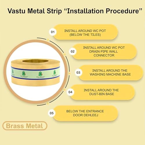 TREE MAISON CORONATING HOMES Vastu Brass Strip | Width- 1 Inch | Thickness - 0.2mm | Length- 25 Feet Approx | Strip for Zone Balancing & Toilet Correction | Brass Strip for Vastu | Pack of 1 - Image 5