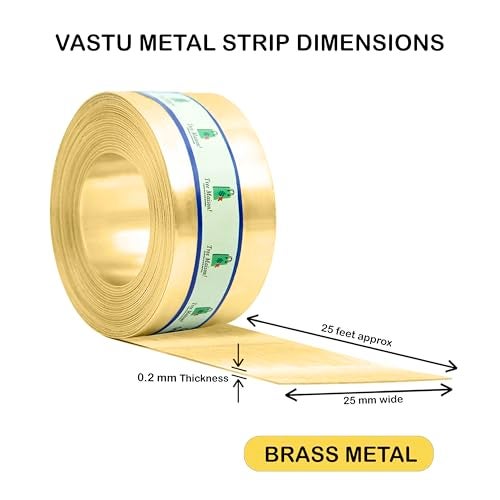 TREE MAISON CORONATING HOMES Vastu Brass Strip | Width- 1 Inch | Thickness - 0.2mm | Length- 25 Feet Approx | Strip for Zone Balancing & Toilet Correction | Brass Strip for Vastu | Pack of 1 - Image 3