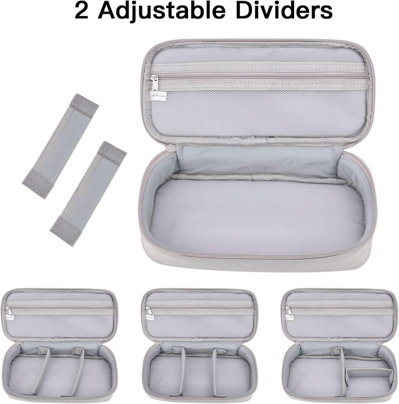 House of Quirk Travel Cord Organizer, Electronic Organizer, Travel Cable Organizer, Portable Waterproof Tech Organizer for Cable, Cord, Charger, Phone, Earphone (Light Grey) - Image 3