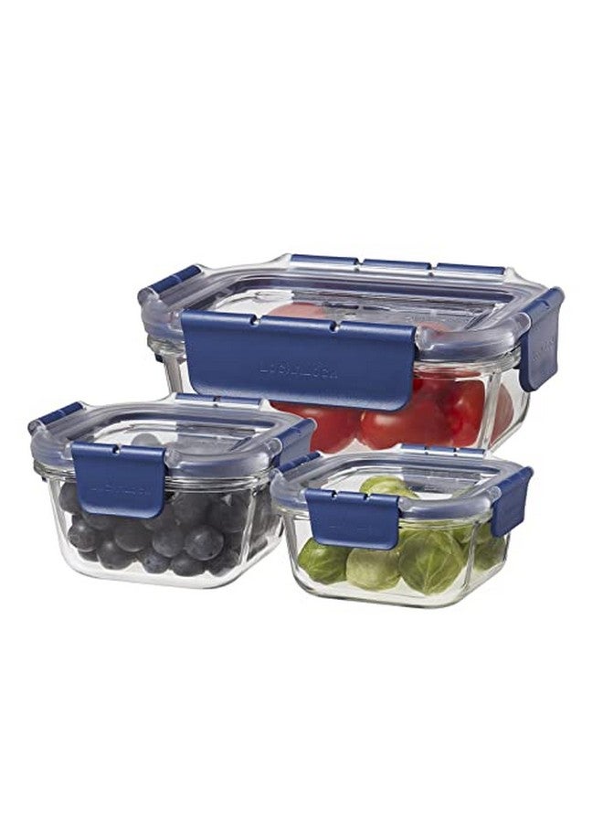 LOCK & LOCK مجموعة حاويات زجاجية محكمة الإغلاق من لوك آند لوك مع غطاء - مجموعة من 3 | حاوية تخزين زجاجية شفافة هدية للمطبخ | آمنة للاستخدام في الميكروويف والفريزر | حاويات طعام مانعة للتسرب (300 مل + 380 مل + 500 مل) - Image 1