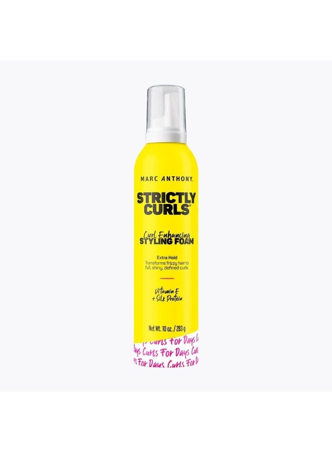 مارك أنتوني رغوة تصفيف الشعر المعززة لتجعيد الشعر، تثبيت إضافي - فيتامين E وبروتينات الحرير يحول الشعر المجعد إلى تجعيدات كاملة ولامعة ومحددة - منتج موس تصفيف الشعر المضاد للتجعد والخالي من الكبريتات