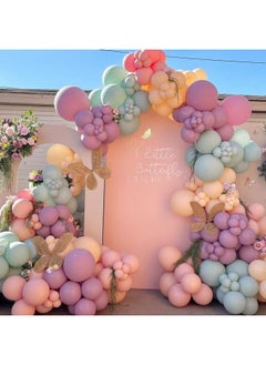 Sowide Pastel Balloon Arch Kit,Dusty Blue Sage Pink Retro Purple Metallic Gold Macaron Yellow Colorful Balloons For Garden Birthday Bridal Wedding Baby Shower Anniversary Graduation Party Decorations  - Image 4
