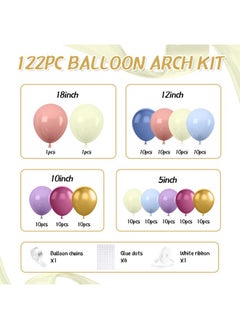 Sowide Pastel Balloon Arch Kit,Dusty Blue Sage Pink Retro Purple Metallic Gold Macaron Yellow Colorful Balloons For Garden Birthday Bridal Wedding Baby Shower Anniversary Graduation Party Decorations  - Image 2