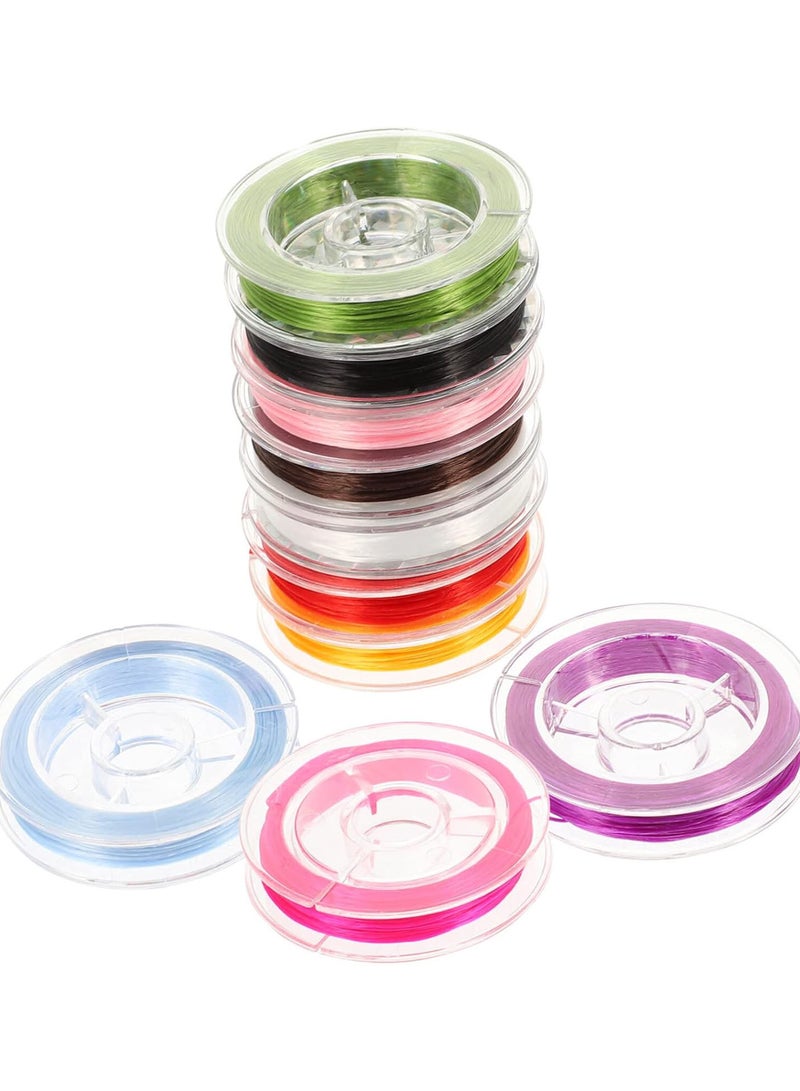 GGOOT 10 Rolls Thread Jewelry Bracelets Bangle Bracelet Elastic Bracelets Fishing String Stainless Steel Wire Crystal Beading Cords Elastic Bracelet String Bracelet String Elastic Beaded - Image 1