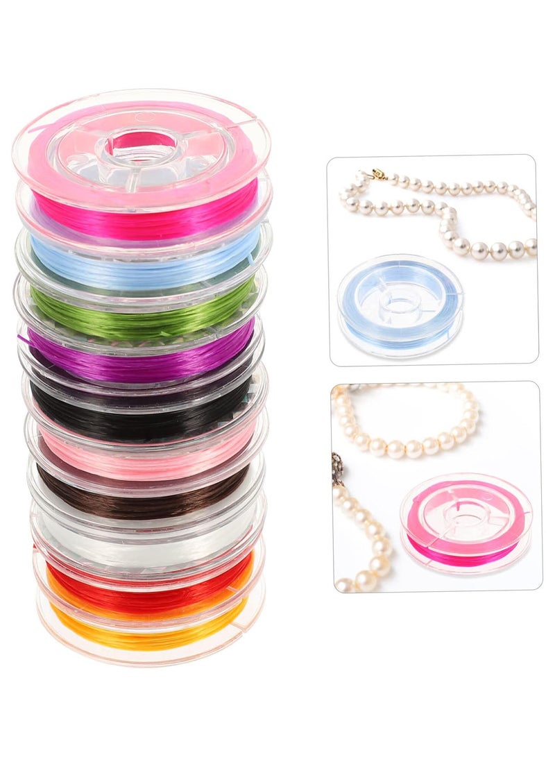 GGOOT 10 Rolls Thread Jewelry Bracelets Bangle Bracelet Elastic Bracelets Fishing String Stainless Steel Wire Crystal Beading Cords Elastic Bracelet String Bracelet String Elastic Beaded - Image 4