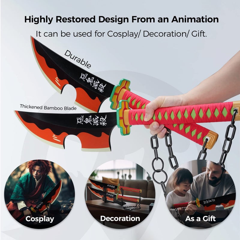 Cold Blade Two Anime Swords - 31 inches Anime Katana Replica with Belt and Stand - Tianyuans - Image 2