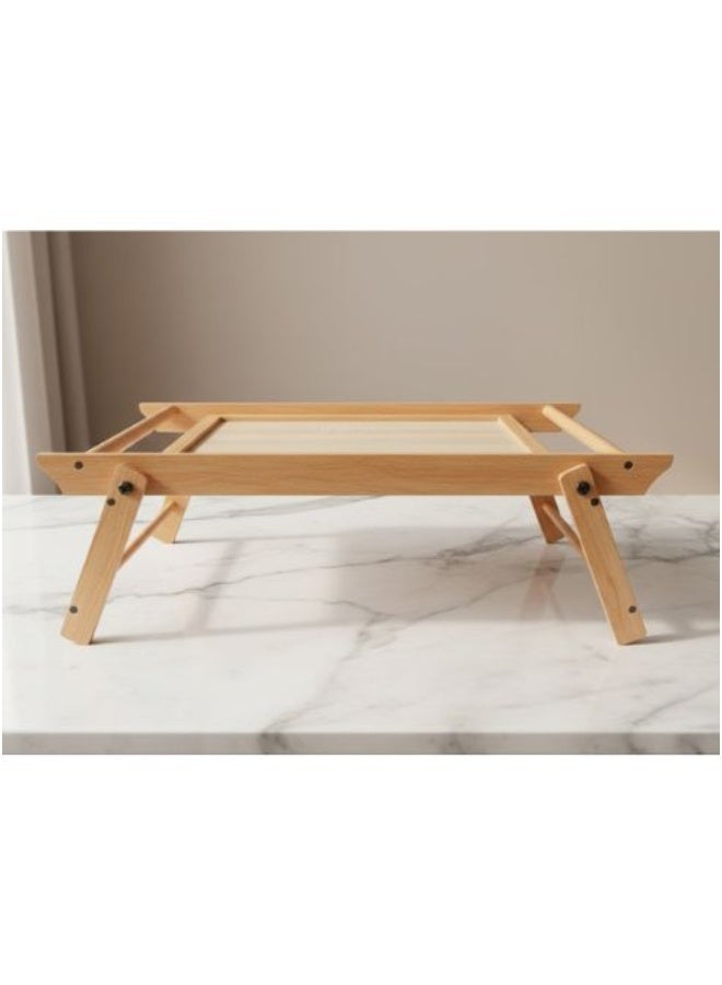 كذا هوم طاولة تقديم خشبية قابلة للطي – صينية إفطار وطاولة لابتوب للسرير - Image 1