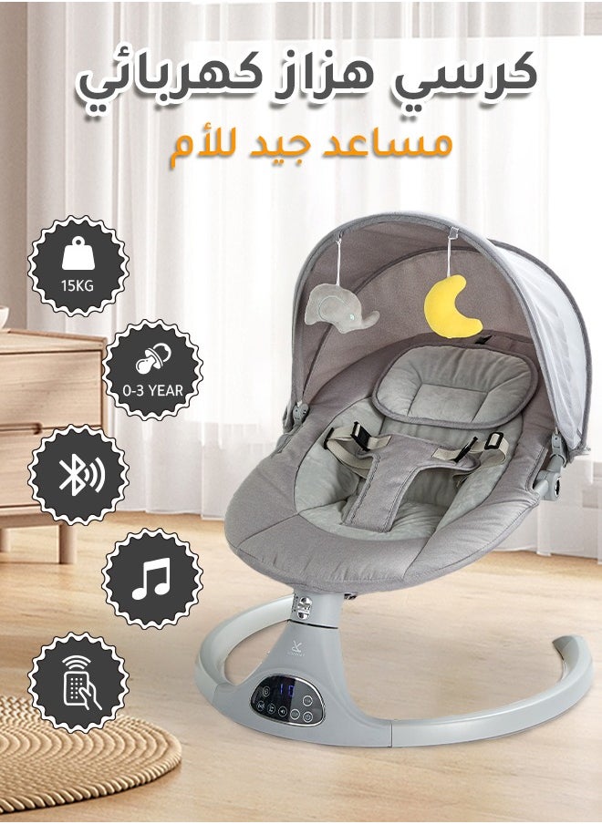Riolio Electric Baby Rocker with 5 Speeds – Multi-Functional Baby Rocking Chair with Music, Bluetooth & Remote – Comfortable Infant Seat for Soothing  - Image 1