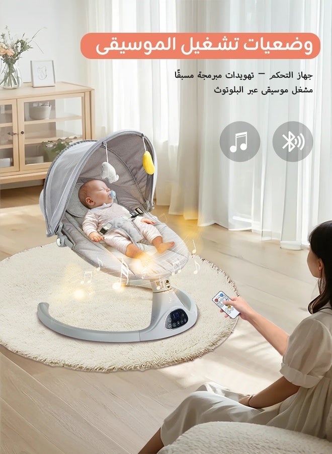 Riolio Electric Baby Rocker With 5 Speeds – Multi-Functional Baby Rocking Chair with Music, Bluetooth & Remote – Comfortable Infant Seat for Soothing - Image 4