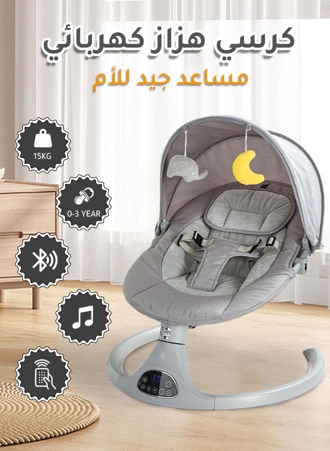 Riolio Electric Baby Rocker With 5 Speeds – Multi-Functional Baby Rocking Chair with Music, Bluetooth & Remote – Comfortable Infant Seat for Soothing - Image 1