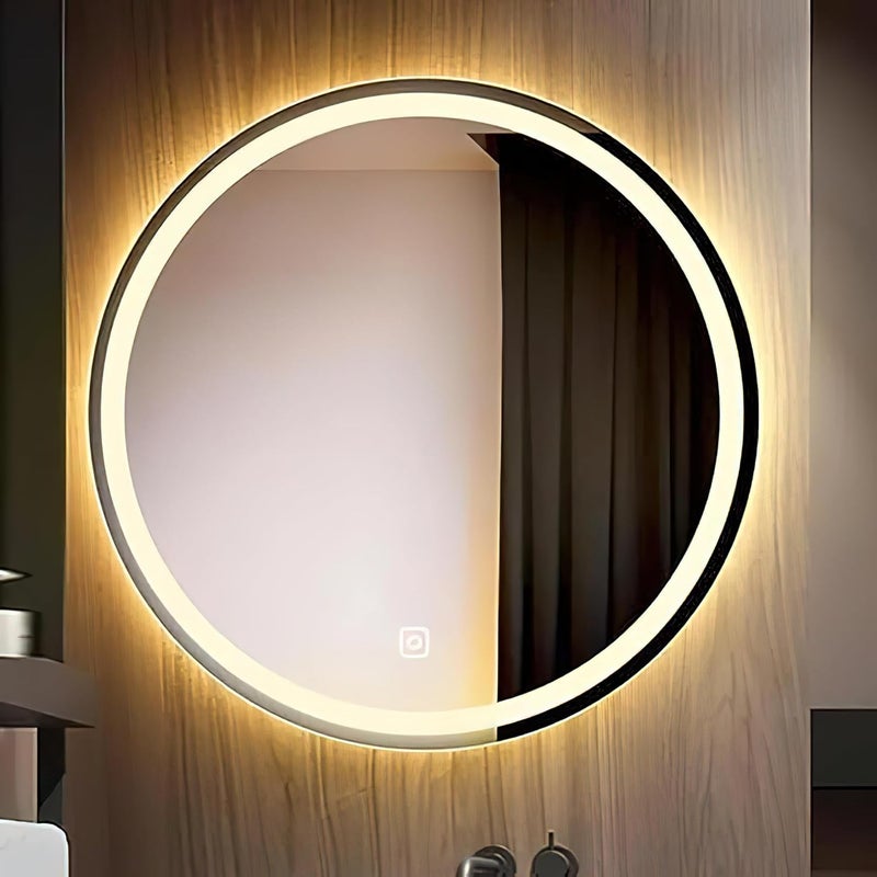 LUPPRA Round Wall Mounting Mirror with Light Bathroom MirrorVenity MirrorSmart Mirror Size 24X24 inch LED Mirror 3 Tone Cool White Natural White Warm White - Image 4