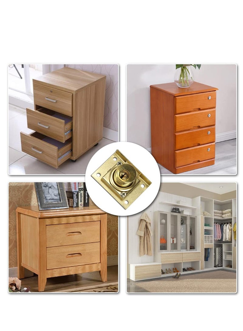 سيوسي أقفال خزانة الملفات، قفل سطح المكتب بطول أسطوانة نحاسية 7/8 بوصة، قفل درج مقاوم للصدأ للمكتب مع 4 قطع مفاتيح لخزانة مكتب الخزانة، صندوق البريد، الخزائن، الخزائن، مع براغي التثبيت - Image 4