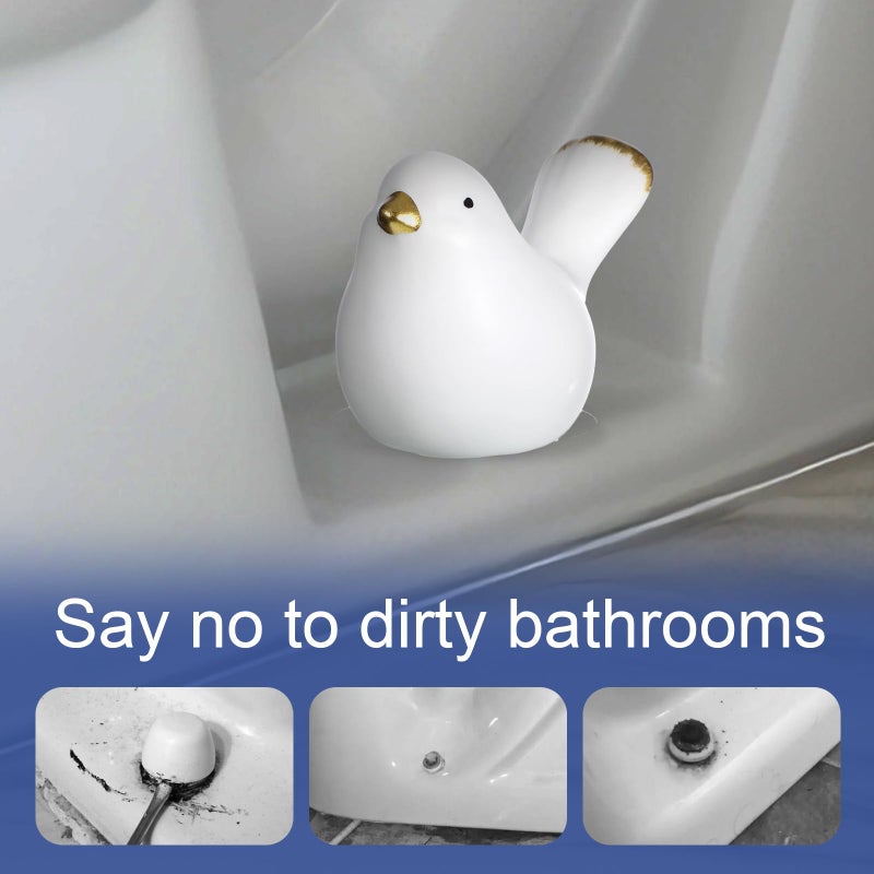 Exircy 2Packs Birds Toilet Bolt Covers Decorative Ceramic Toilet Bolt Caps Cute Toilets Screw Cover Caps for Bottom of Toilets Easy Installation Bathroom Replacement Parts for Bathroom Decor (White) - Image 3