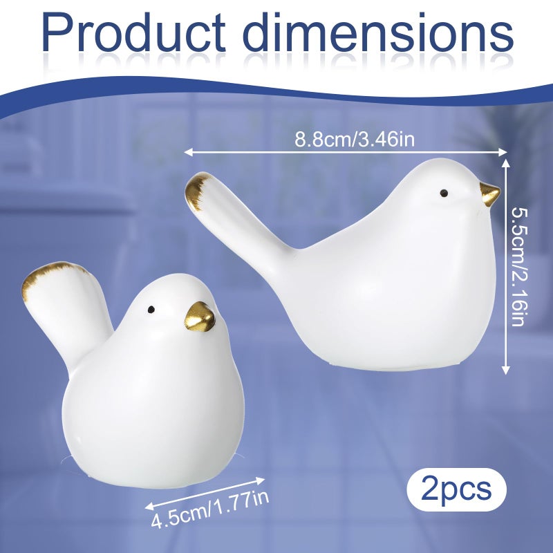 Exircy 2Packs Birds Toilet Bolt Covers Decorative Ceramic Toilet Bolt Caps Cute Toilets Screw Cover Caps for Bottom of Toilets Easy Installation Bathroom Replacement Parts for Bathroom Decor (White) - Image 2