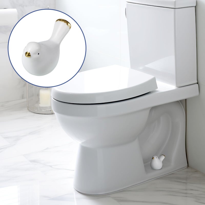 Exircy 2Packs Birds Toilet Bolt Covers Decorative Ceramic Toilet Bolt Caps Cute Toilets Screw Cover Caps for Bottom of Toilets Easy Installation Bathroom Replacement Parts for Bathroom Decor (White) - Image 4