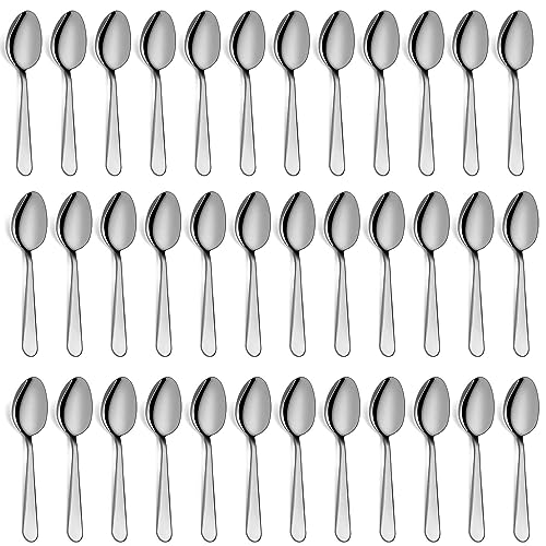 Spoon Set Pleafind 36Piece Stainless Steel Dessert Spoons Dining Spoons Mirror Polishing Cutlery Spoons Set Dishwasher Safe 67 inches 17cm