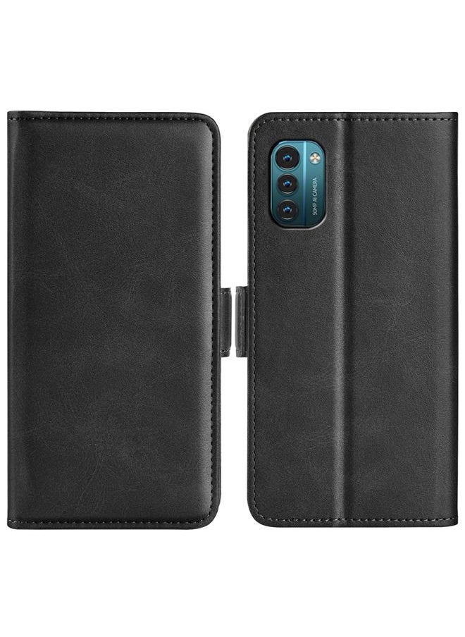 HuHa Case Cover For For Nokia G11/G21 Dual-side Magnetic Buckle Leather Phone Case(Black) 