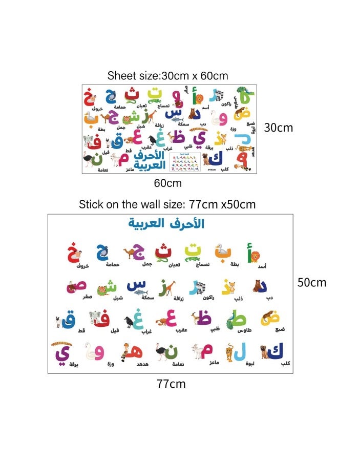 Arabic Alphabet Wall Decals, 28 Letters Stickers - Educational Peel & Stick Wall Art for Kids Bedroom, Nursery & Classroom Decor - Image 4