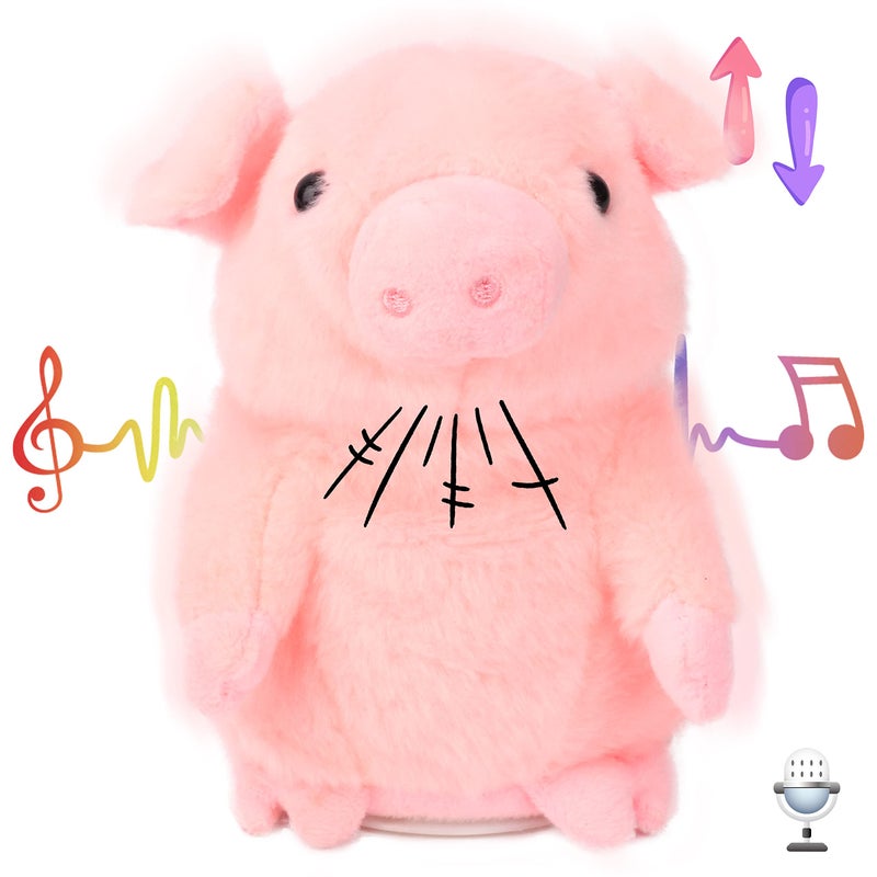 Hopearl Talking Pig Repeats What You Say Piggy Nodding Electric Interactive Animated Toy Speaking Plush Buddy Gift for Toddlers Pink 65 - Image 3