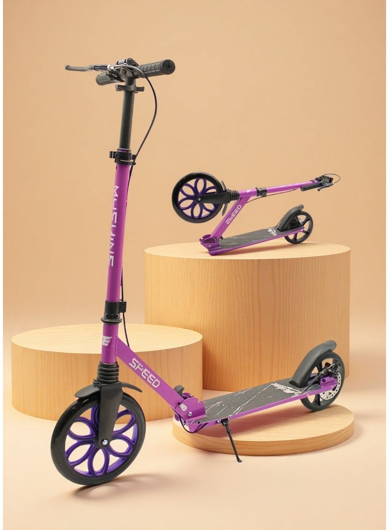 إيزي فيتشور سكوتر إيزي فيوتشر للأطفال من عمر 7 إلى 14 عامًا، قابل للطي، بعجلات كبيرة، ومقود قابل للتعديل، وفرامل خلفية، ومقبض سهل الإمساك - Image 1