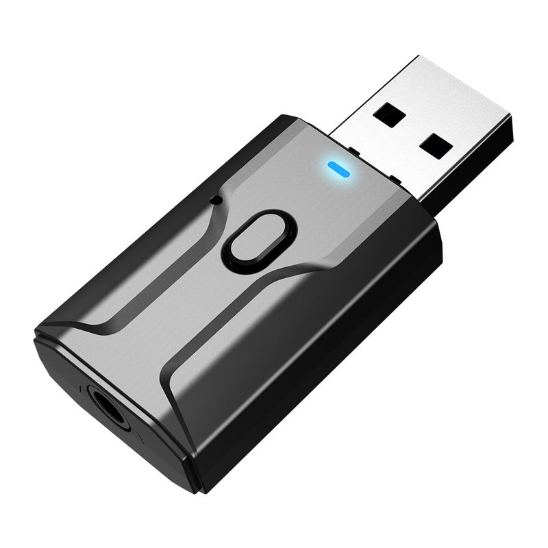 مستقبل وناقل صوت بلوتوث 5.0 محور مساعد USB ومقبس 3.5 مم ومايك للاتصال بخمول لأجهزة التلفزيون والسيارة والكمبيوتر ومُحول لاسلكي لاستريو الموسيقى - Image 4